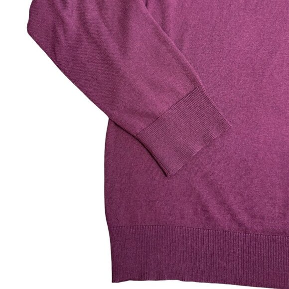 Banana Republic Luxury SILK CASHMERE Blend V-Neck Sweater Purple Plum MENS Sz L - Picture 5 of 7